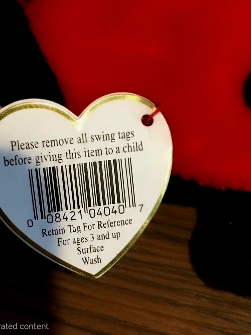 TY Beanie Babies "Lucky" Date Error No Stamp - Picture 6 of 7